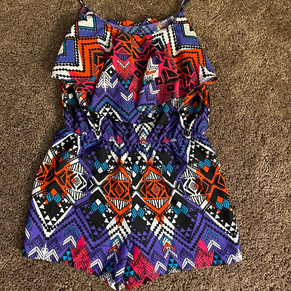 Multicolored pattered romper